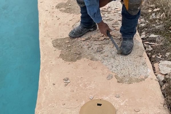 These are the separate steps of repairing a deck and spraying it with a spray deck texture - 1