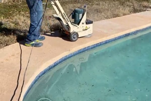 These are the separate steps of repairing a deck and spraying it with a spray deck texture - 2