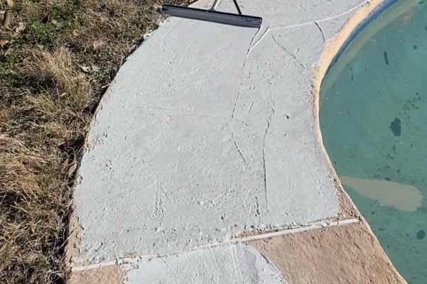 These are the separate steps of repairing a deck and spraying it with a spray deck texture - 4